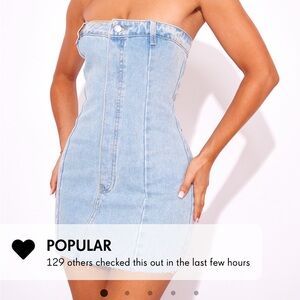 Denim Petite Bandeau Dress! NEW with tags